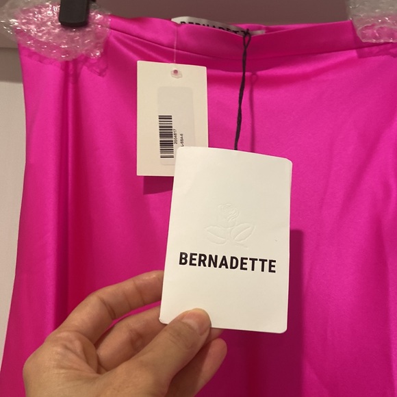 NWT Pink satin maxi skirt by Bernadette size FR36 small Barbiecore - Picture 5 of 7